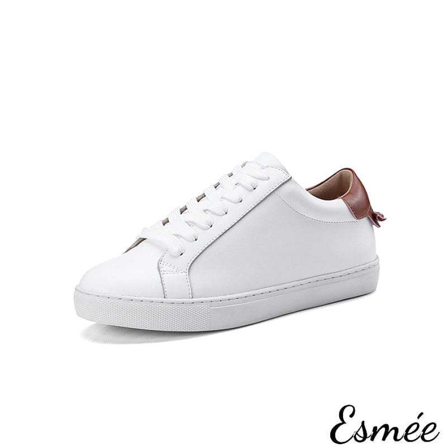 Shoes Esmée | Leather Sneakers With 3 Colors Heel Cap