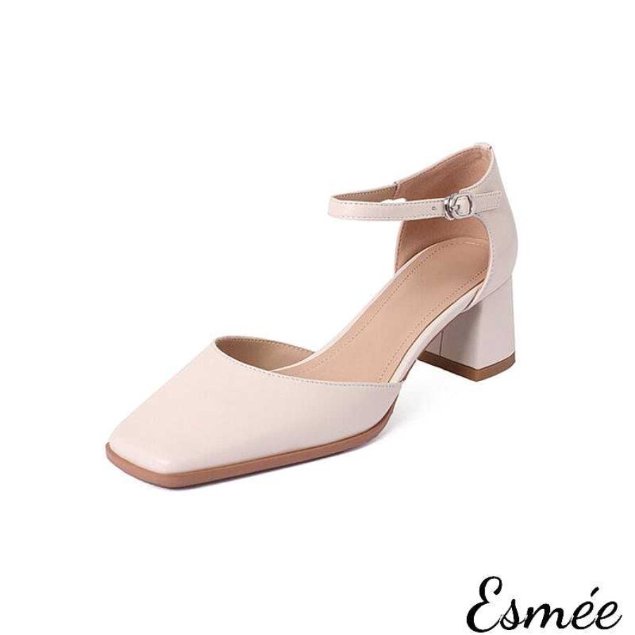 Shoes Esmée | Leather High Heel Sandals With Ankle Straps