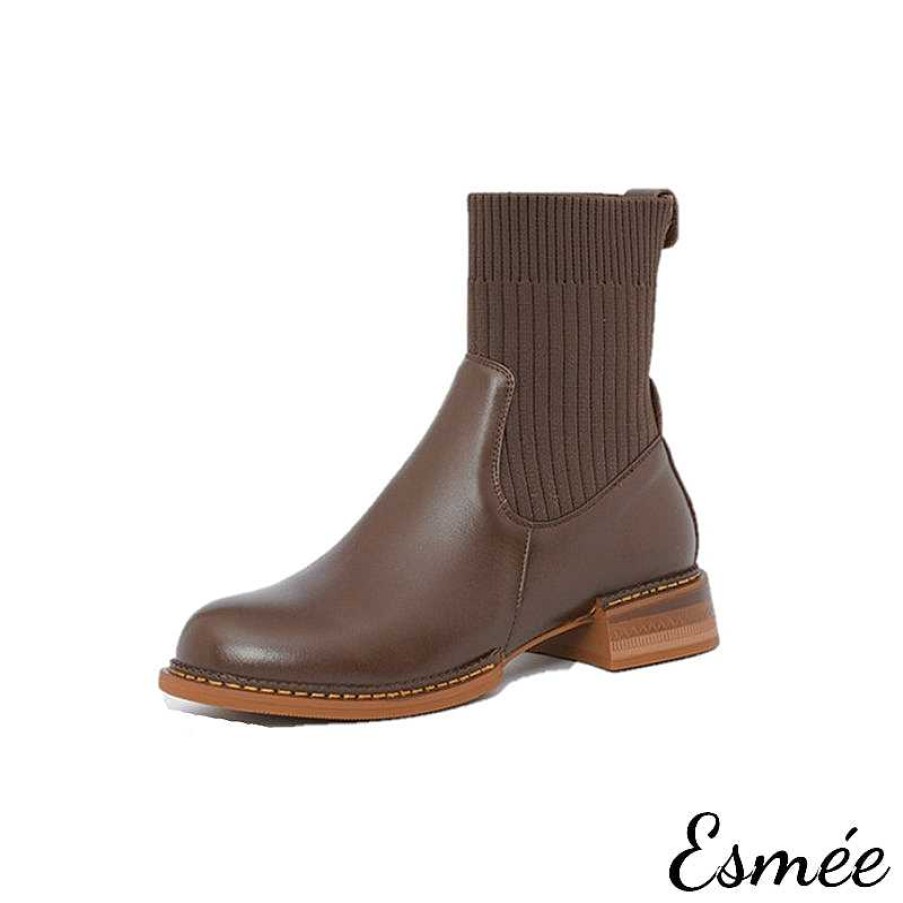 Shoes Esmée | Leather Chelsea Boots With Socks Tube