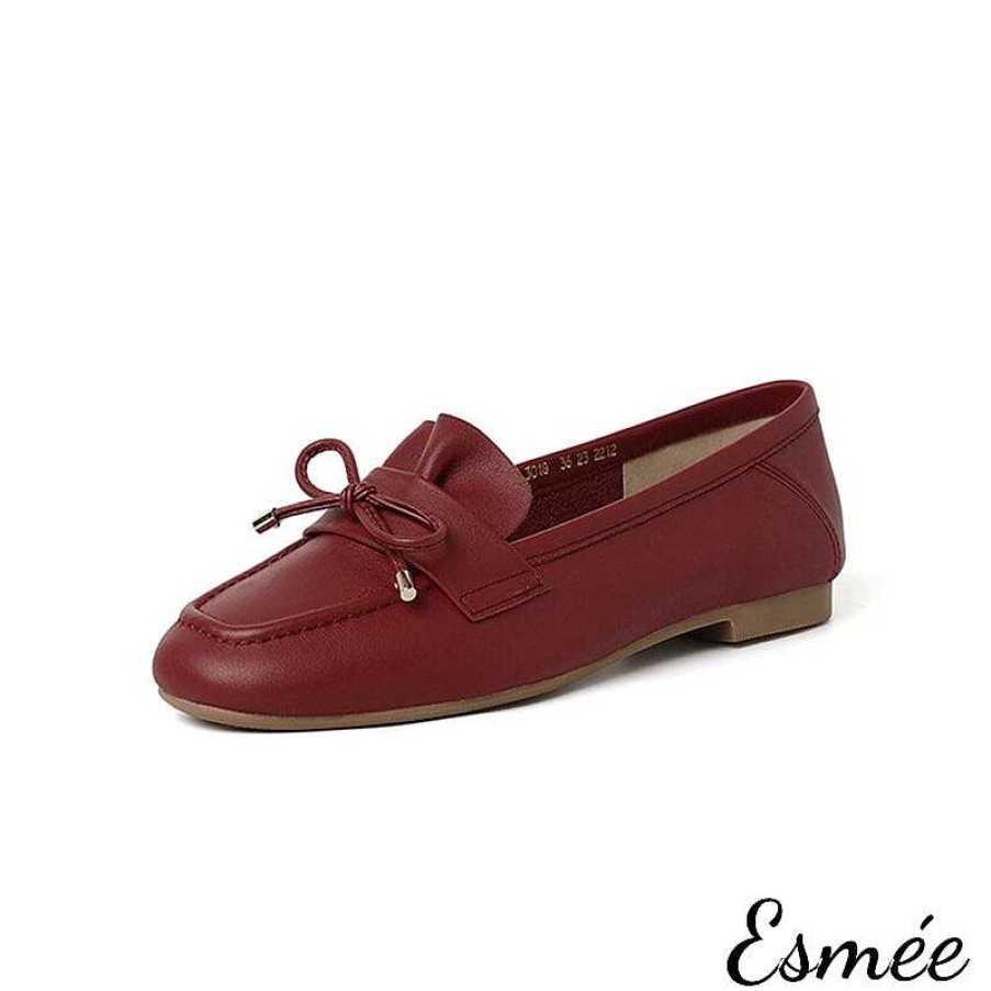 Shoes Esmée | Leather Loafers With Bow Knot Design