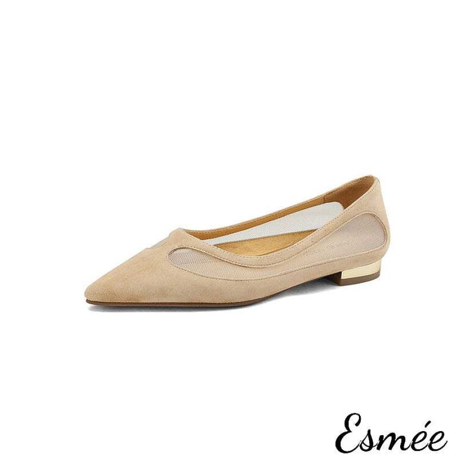 Shoes Esmée | Suede Flats With Net Design