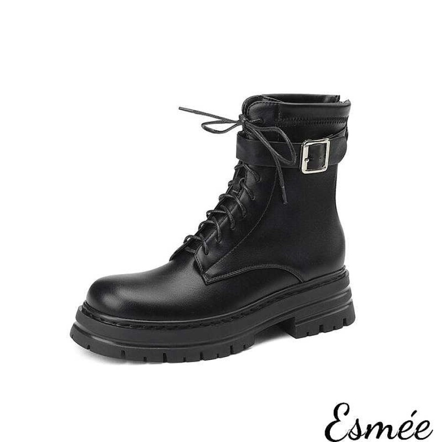 Shoes Esmée | Leather Marten Boots With Thicken Outsole