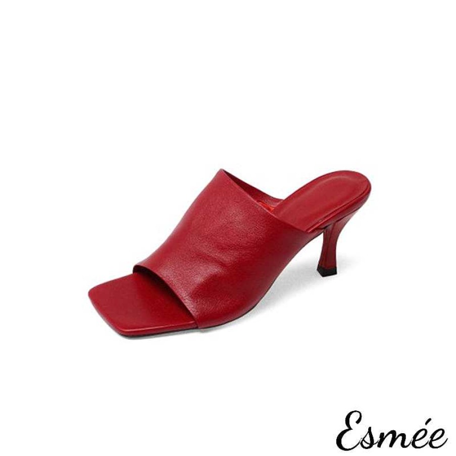 Shoes Esmée | Leather High Heel Sandals With Stiletto Heels