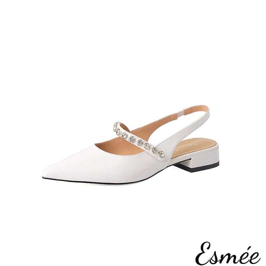 Shoes Esmée | Patent Leather Slingback With Diamond Straps