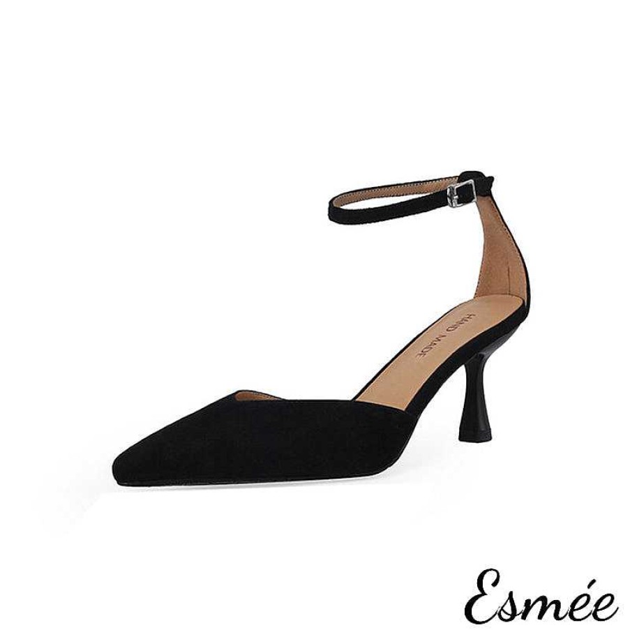 Shoes Esmée | Leather High Heel Sandals With Ankle Straps