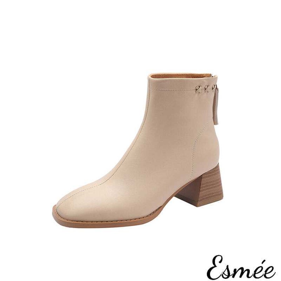 Shoes Esmée | Leather Ankle Boots With Cross Design