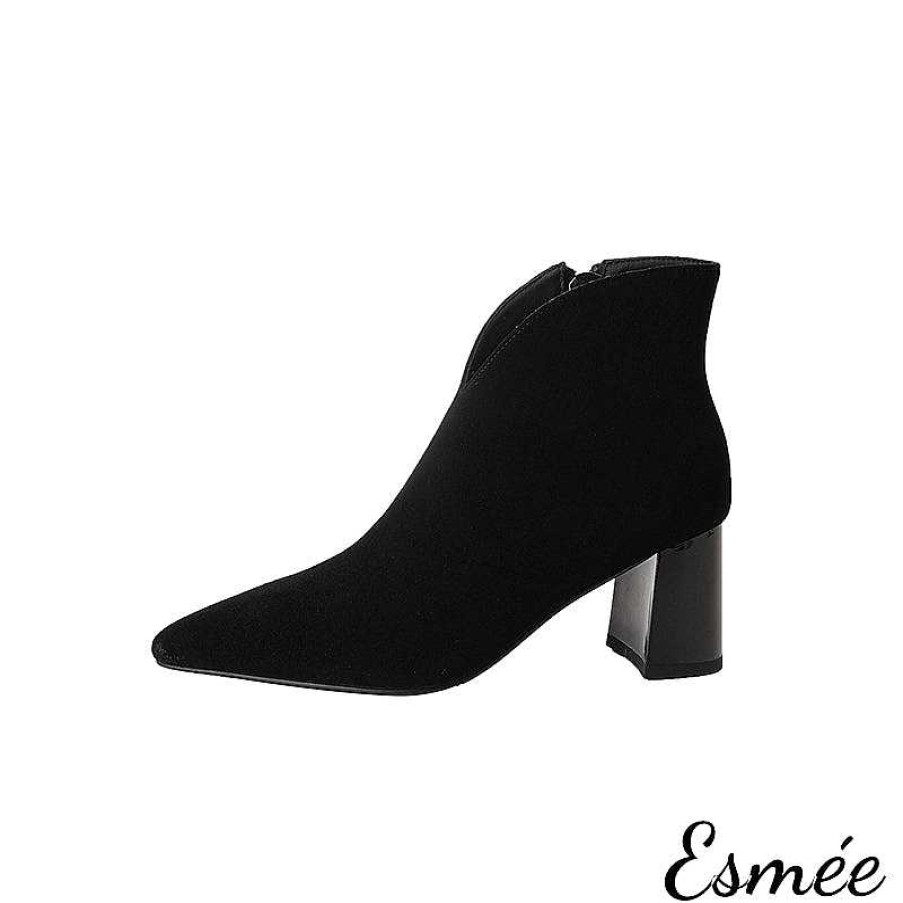 Shoes Esmée | High Heel Ankle Boots With V-Cut Design