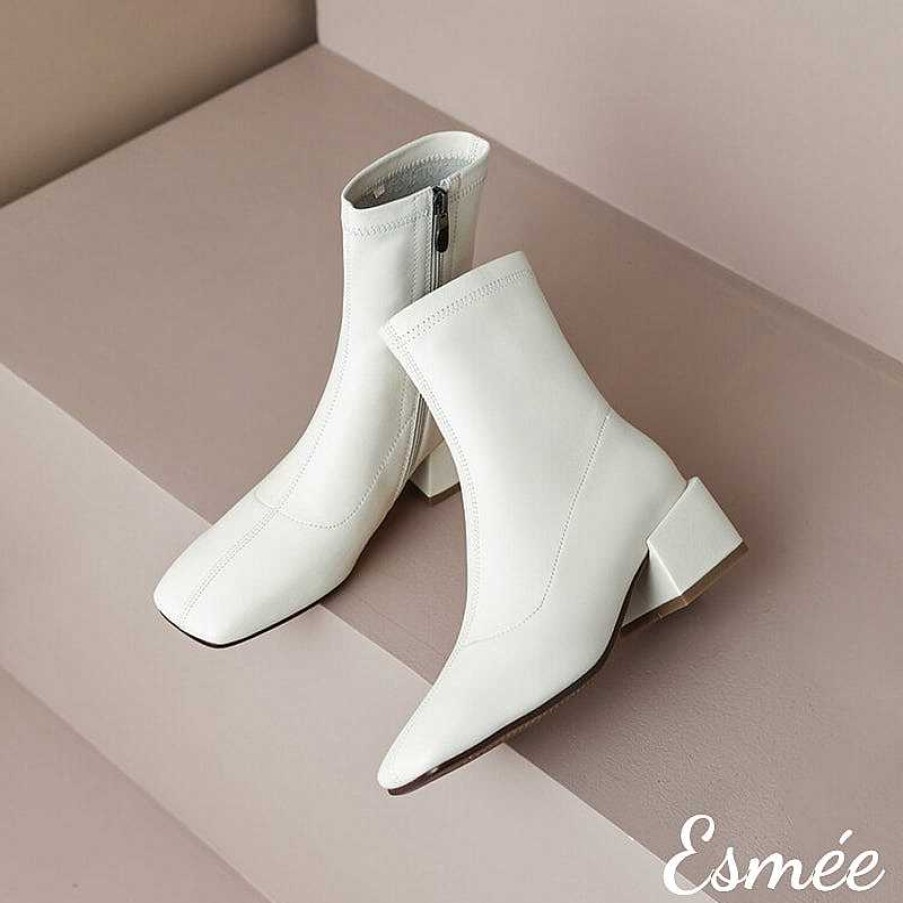 Shoes Esmée | Leather Ankle Boots With 5 Cm Block Heels