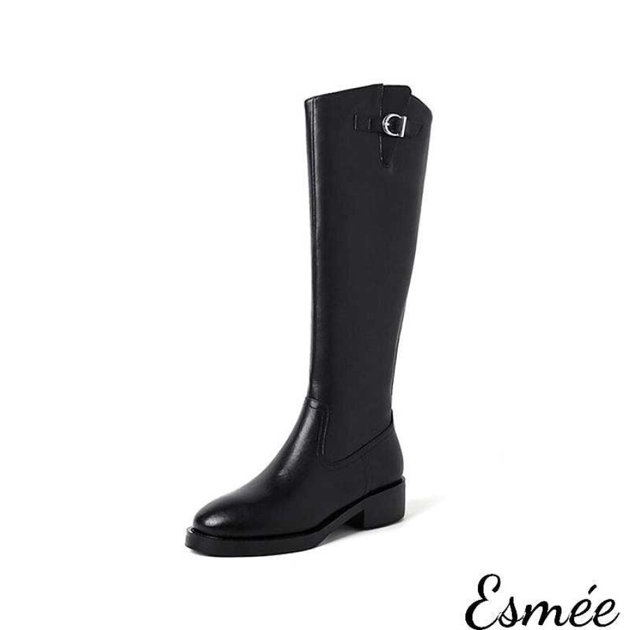 Shoes Esmée | Dual Color Leather Long Boots