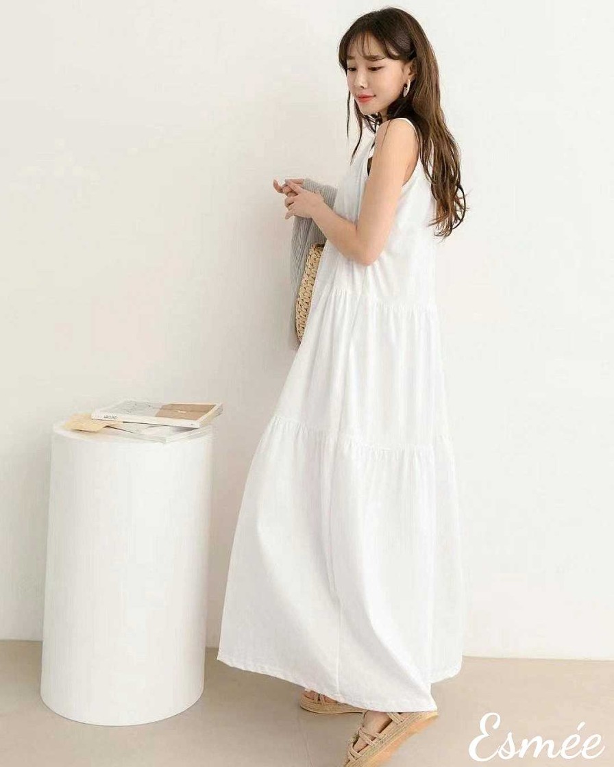 Clothing Esmée | Korean Cotton One Piece Long Midi Dress