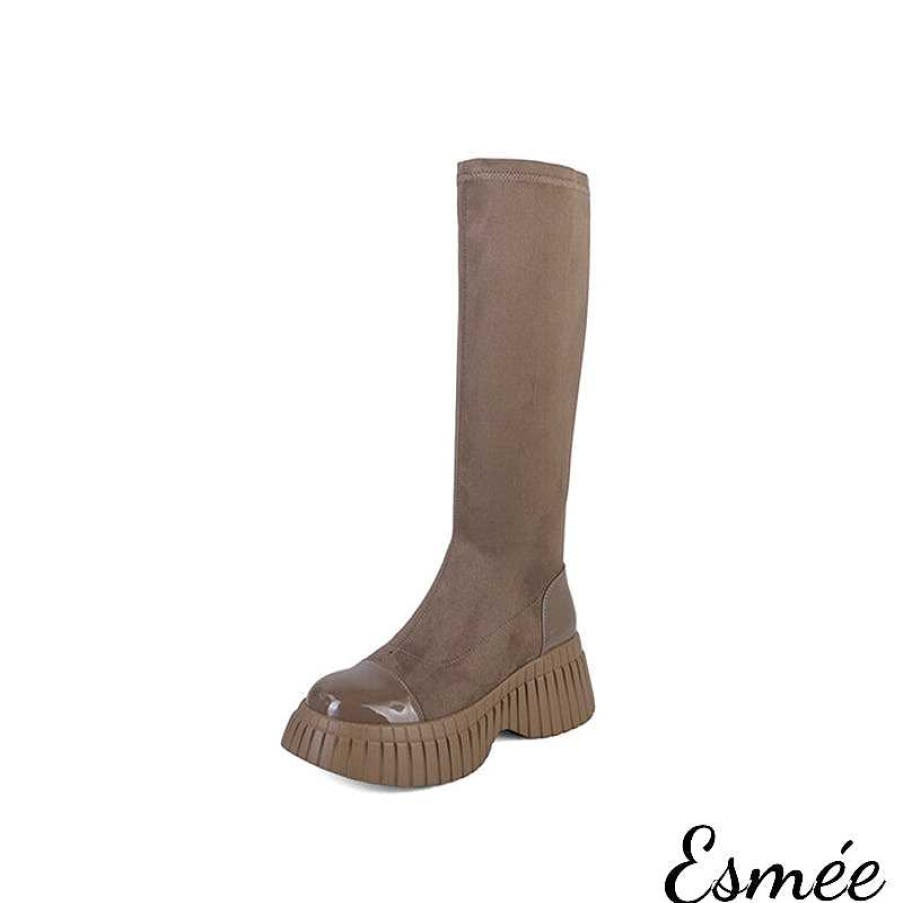 Shoes Esmée | Suede Long Boots With Special Designed Platform