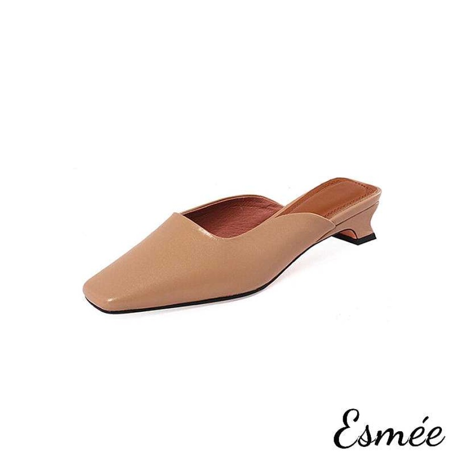 Shoes Esmée | Leather Low Heel Mules