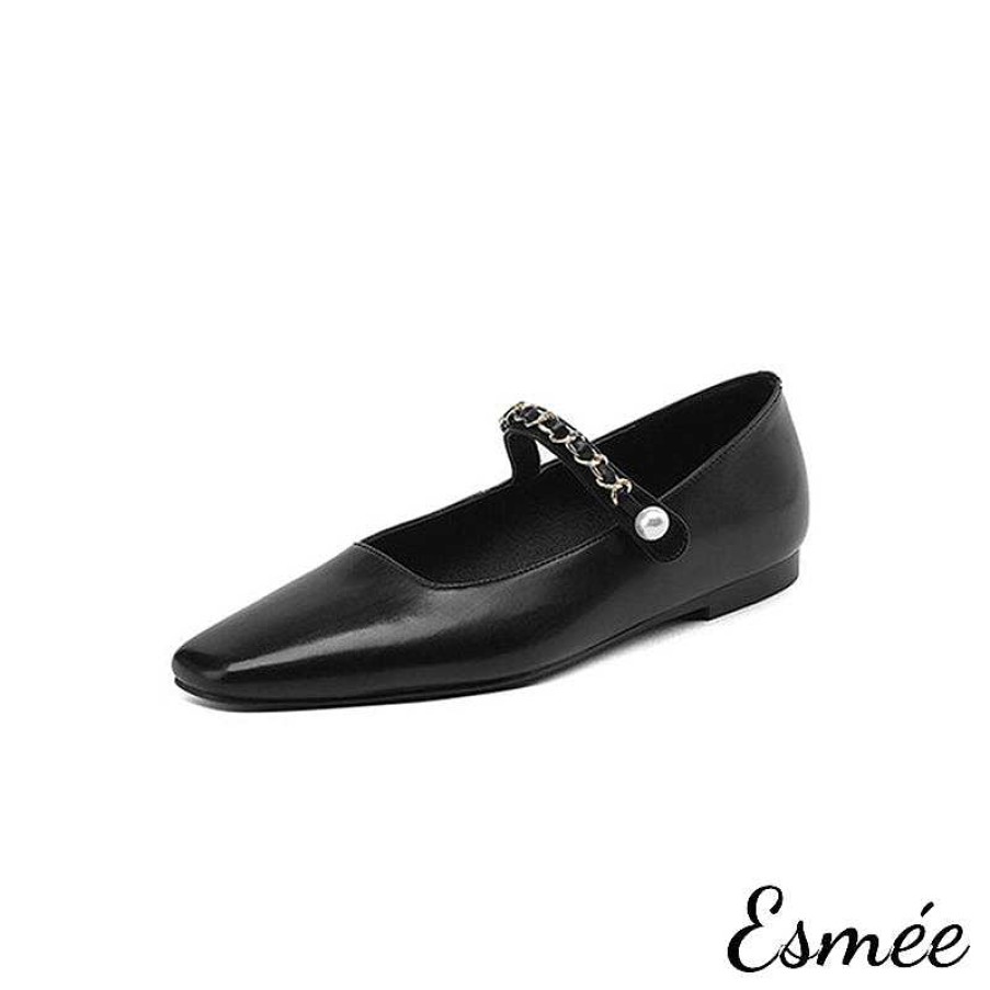 Shoes Esmée | Leather Maryjanes With Chain Design