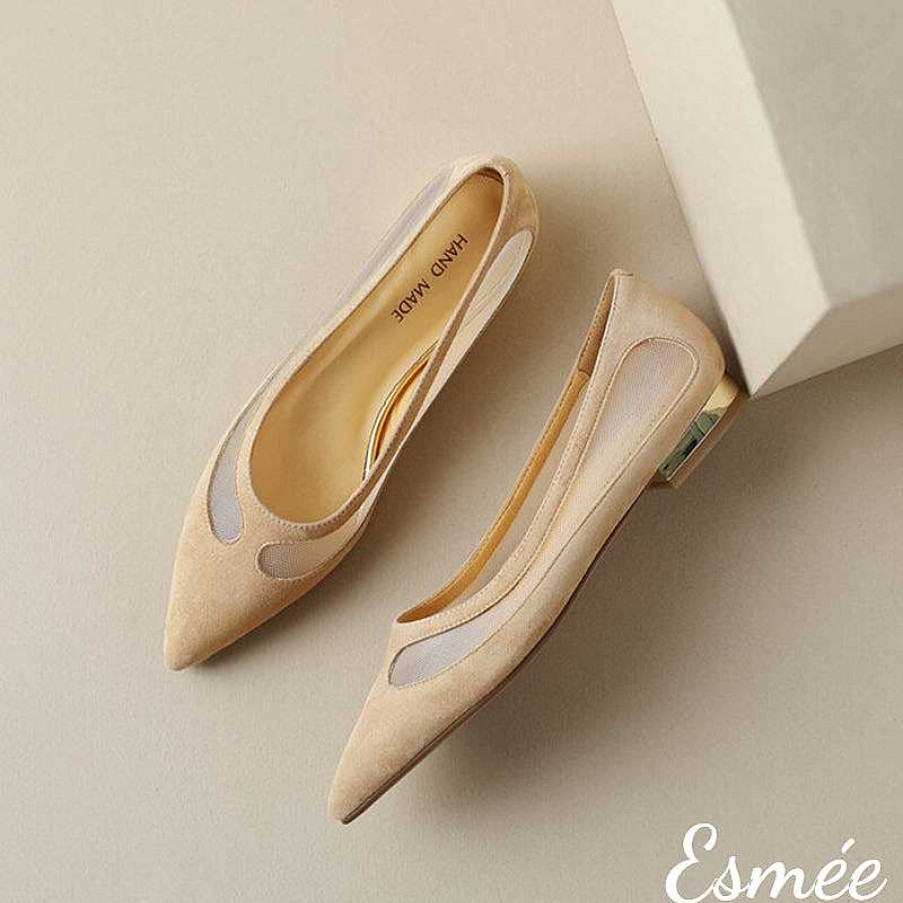 Shoes Esmée | Suede Flats With Net Design