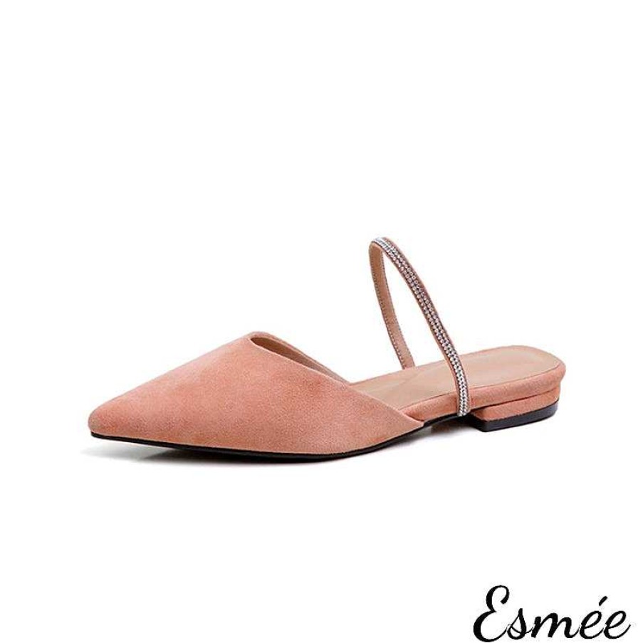 Shoes Esmée | Suede Mary Jane Mules With Diamond Straps