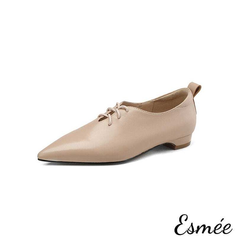 Shoes Esmée | Leather Pointed Toe Oxford Shoes