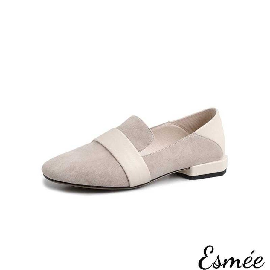 Shoes Esmée | Suede Loafers With Thick Leather Straps