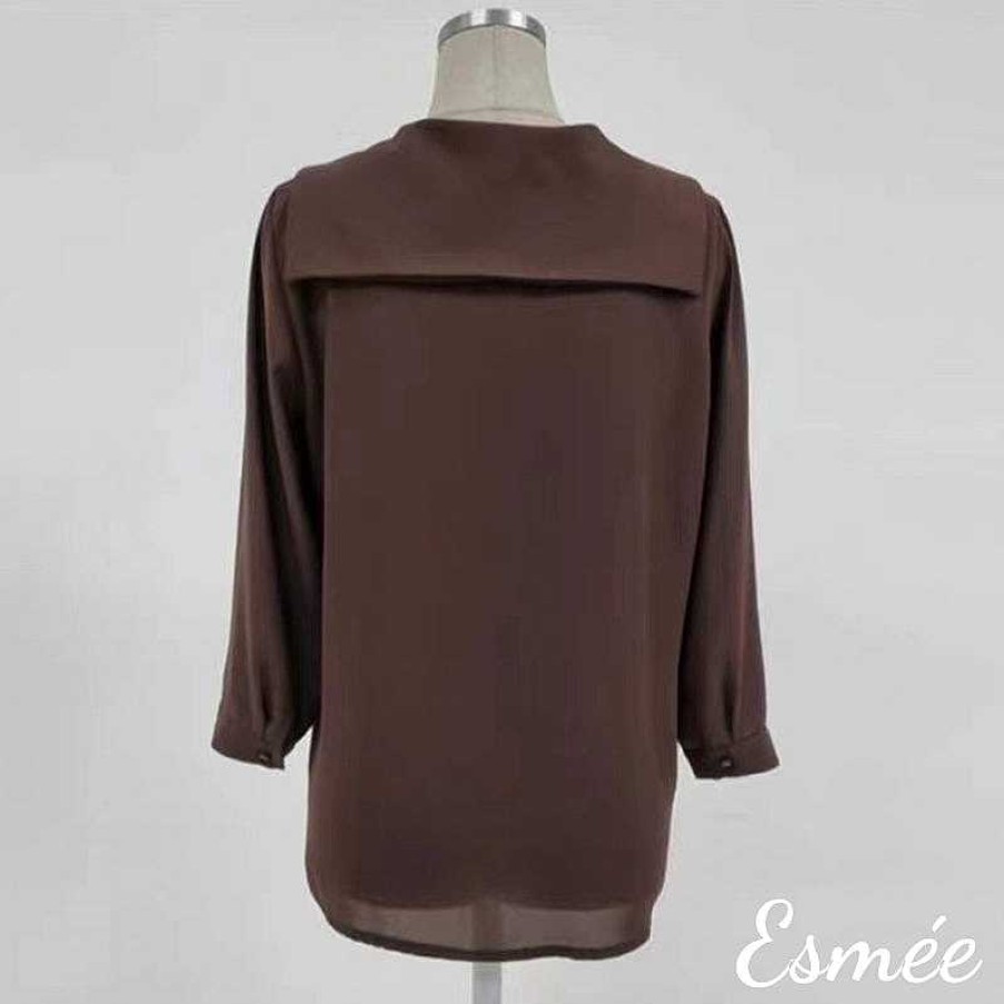 Clothing Esmée | Korean Chiffon Blouse With Lapel Design