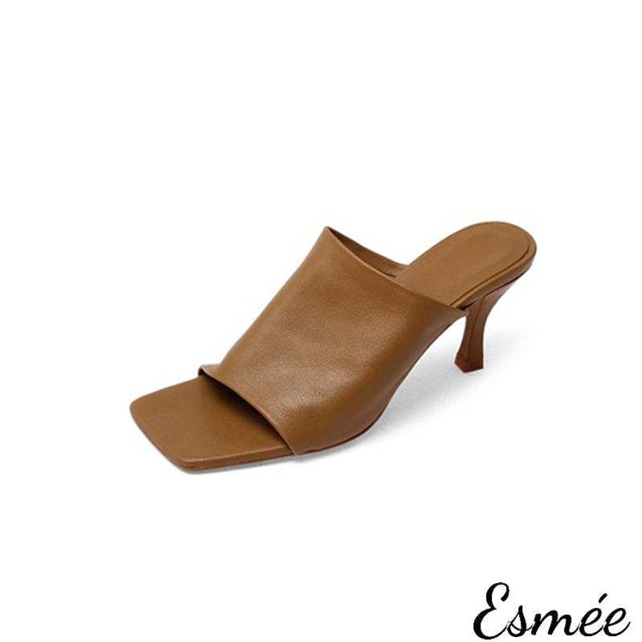 Shoes Esmée | Leather High Heel Sandals With Stiletto Heels