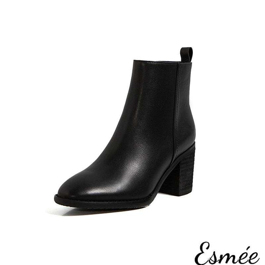 Shoes Esmée | Leather High Heel Boots Black