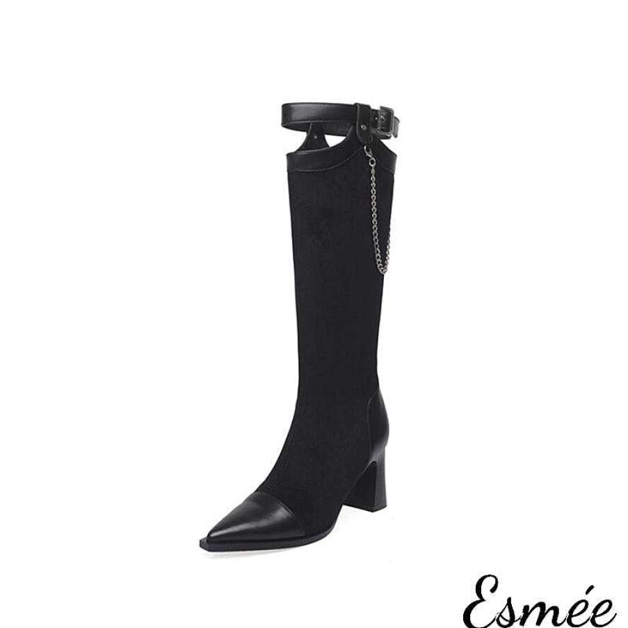 Shoes Esmée | Leather Long Boots With Special Designed Collar