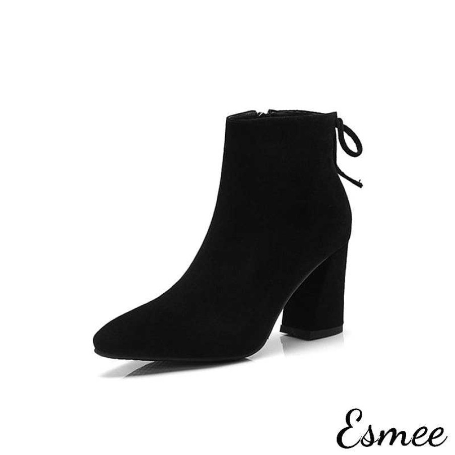 Shoes Esmée | Suede Ankle Boots With Block Heels