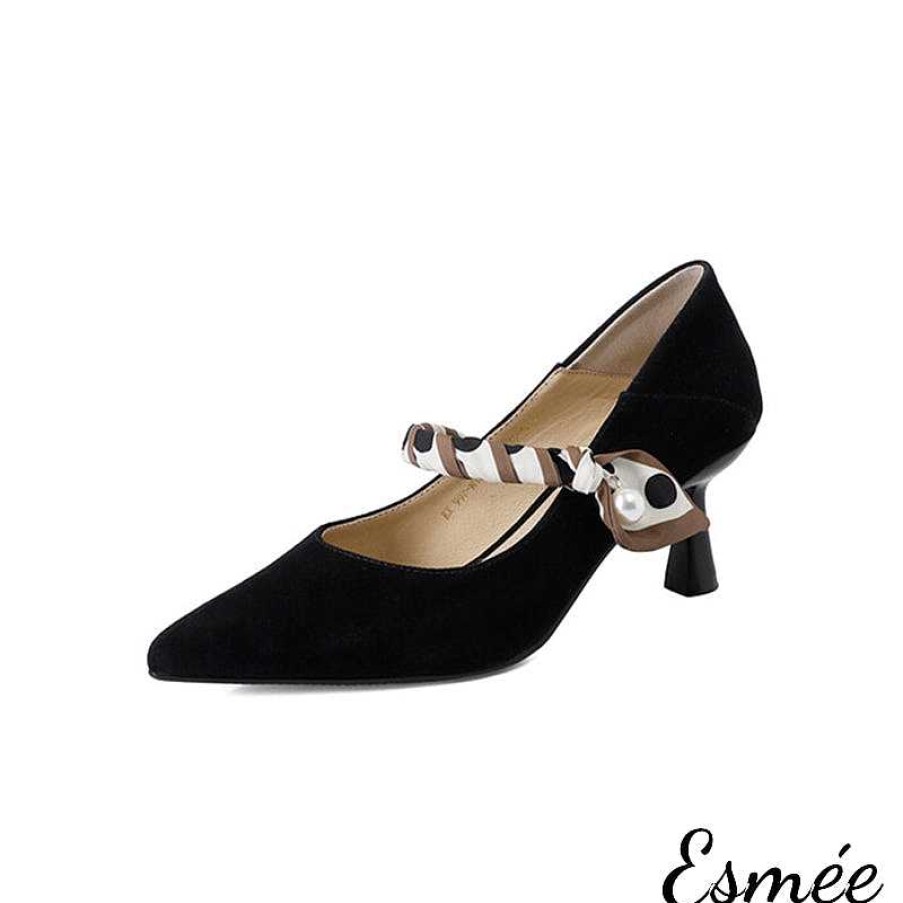 Shoes Esmée | Leather High Heels With Special Design Straps