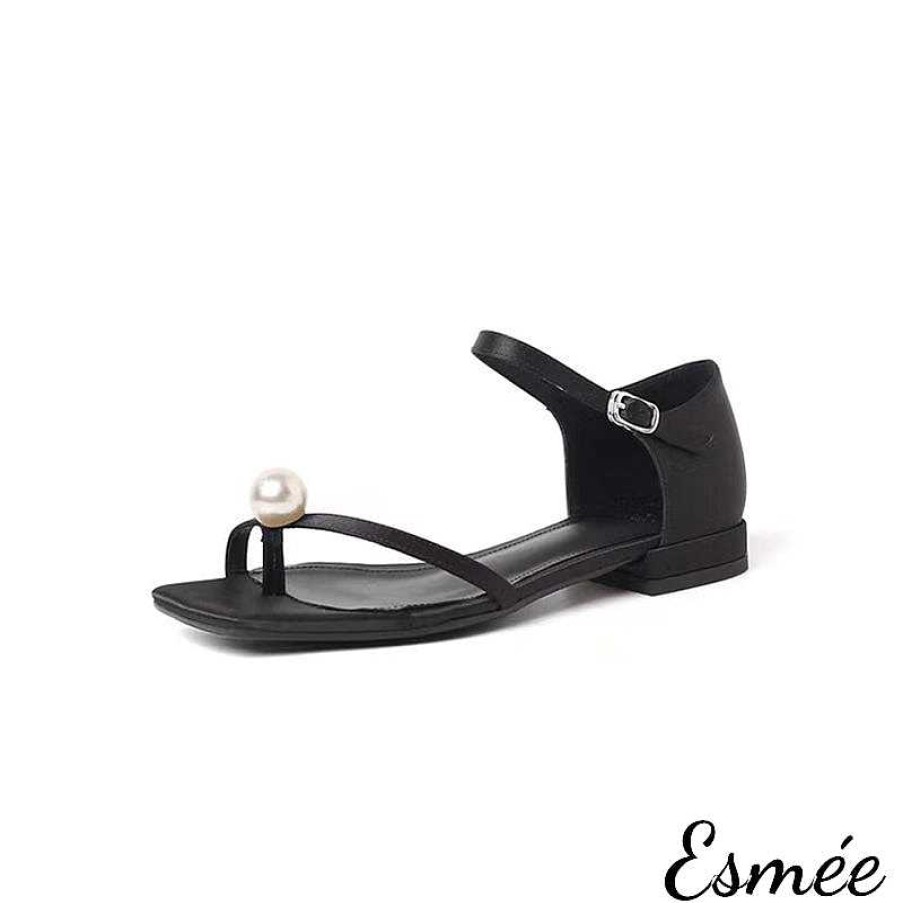 Shoes Esmée | Silk Sandals With Pearl Design