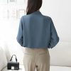 Clothing Esmée | Korean Chiffon Blouse With Bow Knot Tie Design