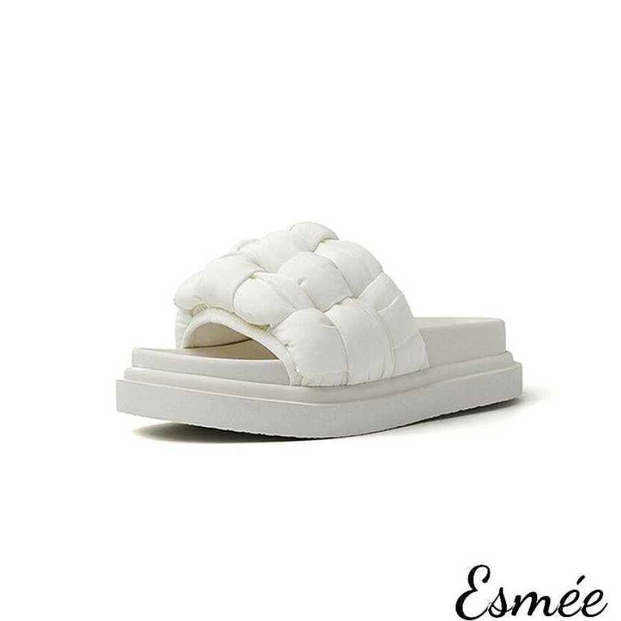 Shoes Esmée | Synthetic Material Slippers With Woven Design