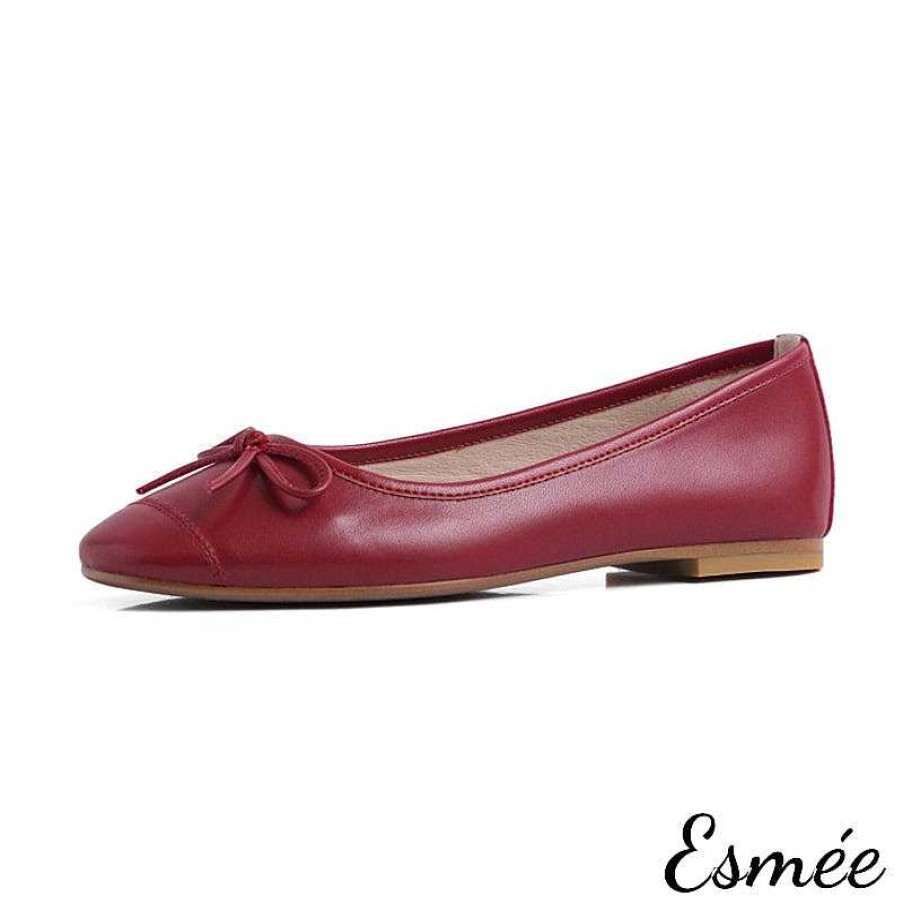 Shoes Esmée | Leather Ballet Flats With Bow Knot