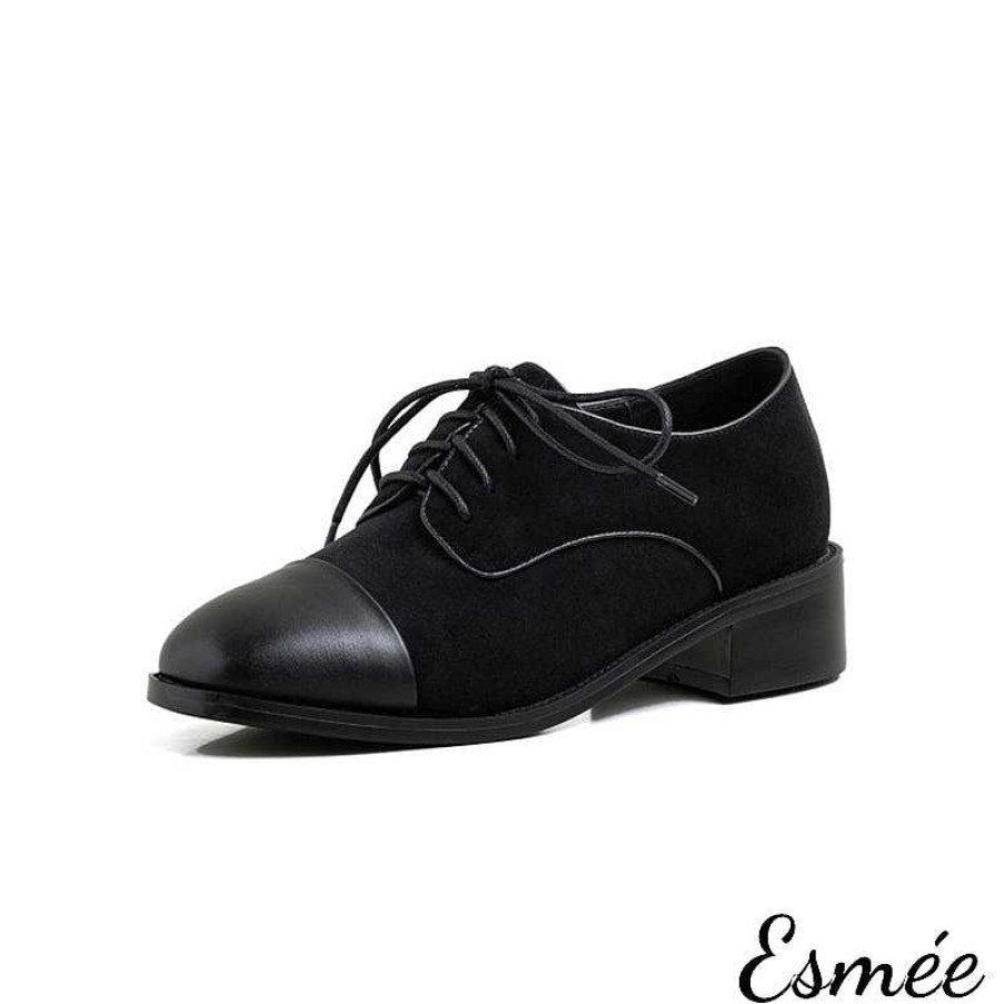 Shoes Esmée | Dual Color Leather And Suede Oxford Shoes