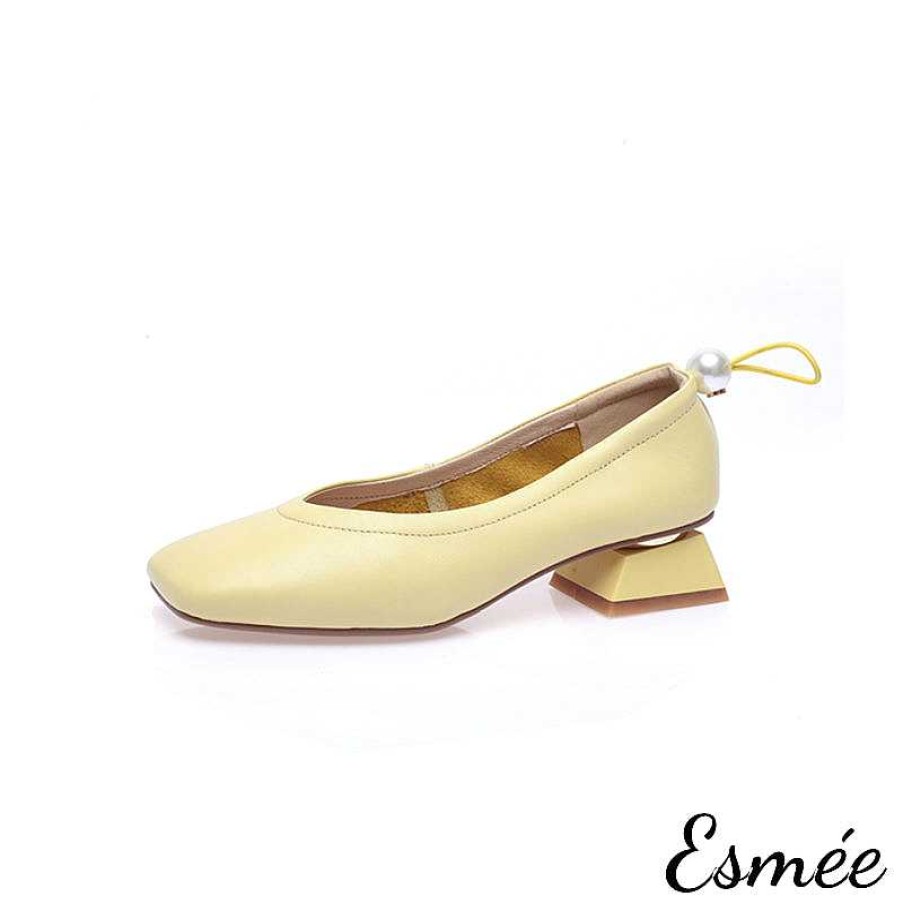 Shoes Esmée | Leather High Heels With Pearl Design