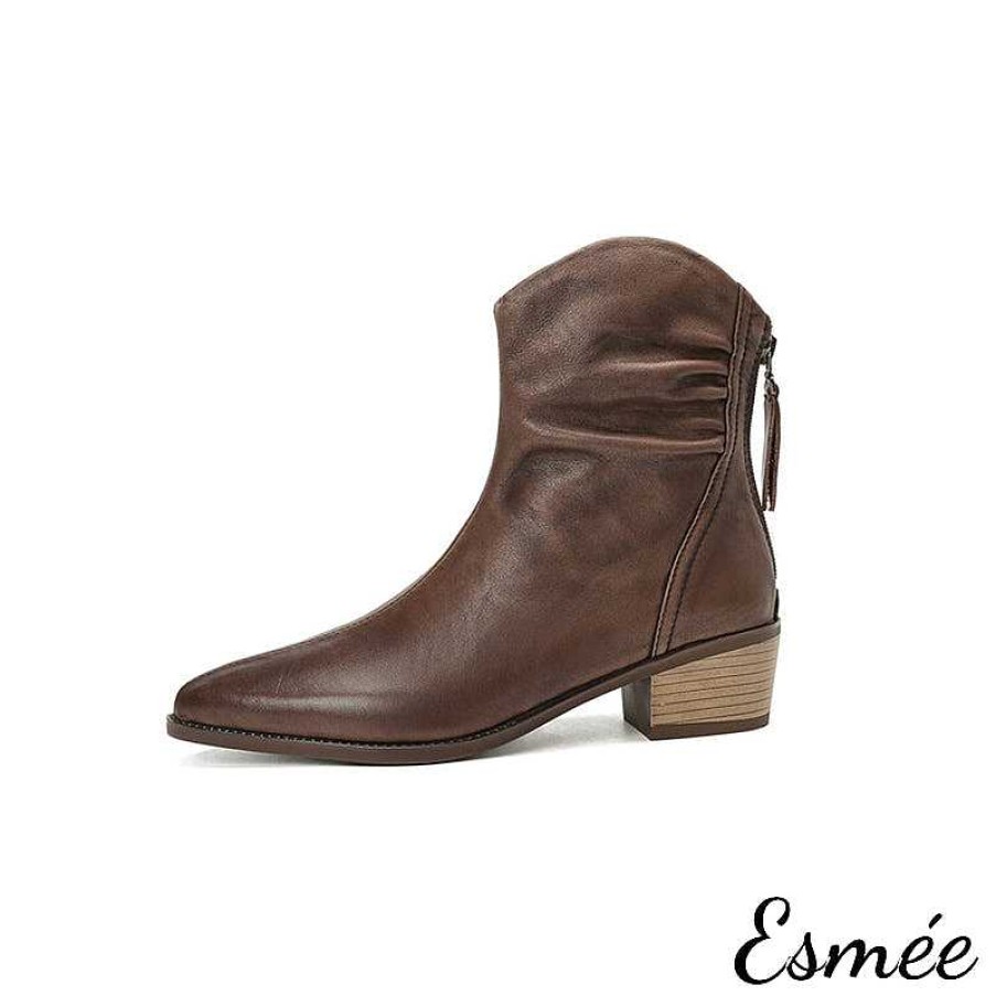 Shoes Esmée | Leather Riding Boots With Vassel Zippers