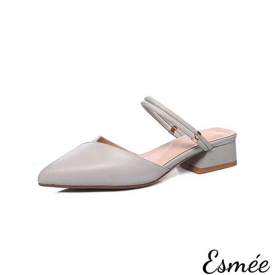 Shoes Esmée | Leather High Heel Mules With Double Straps