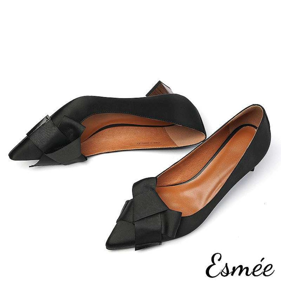 Shoes Esmée | Silk High Heels With Bow Knot