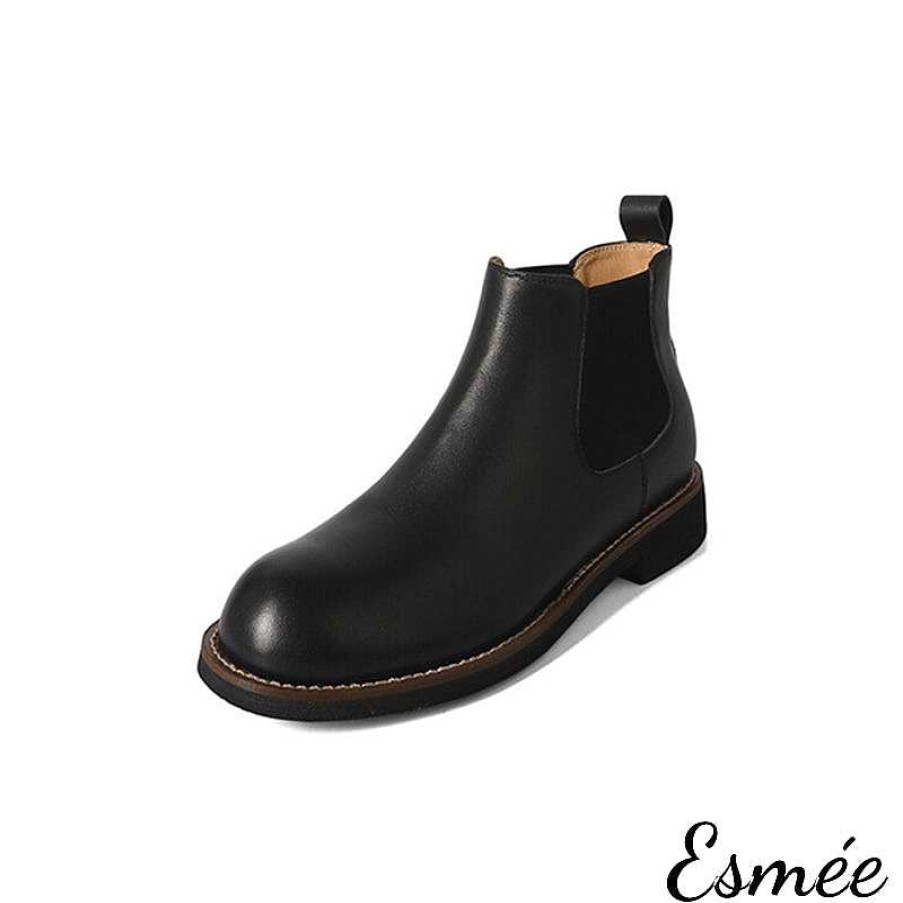 Shoes Esmée | Leather Ankle Chelsea Boots With Welt Design