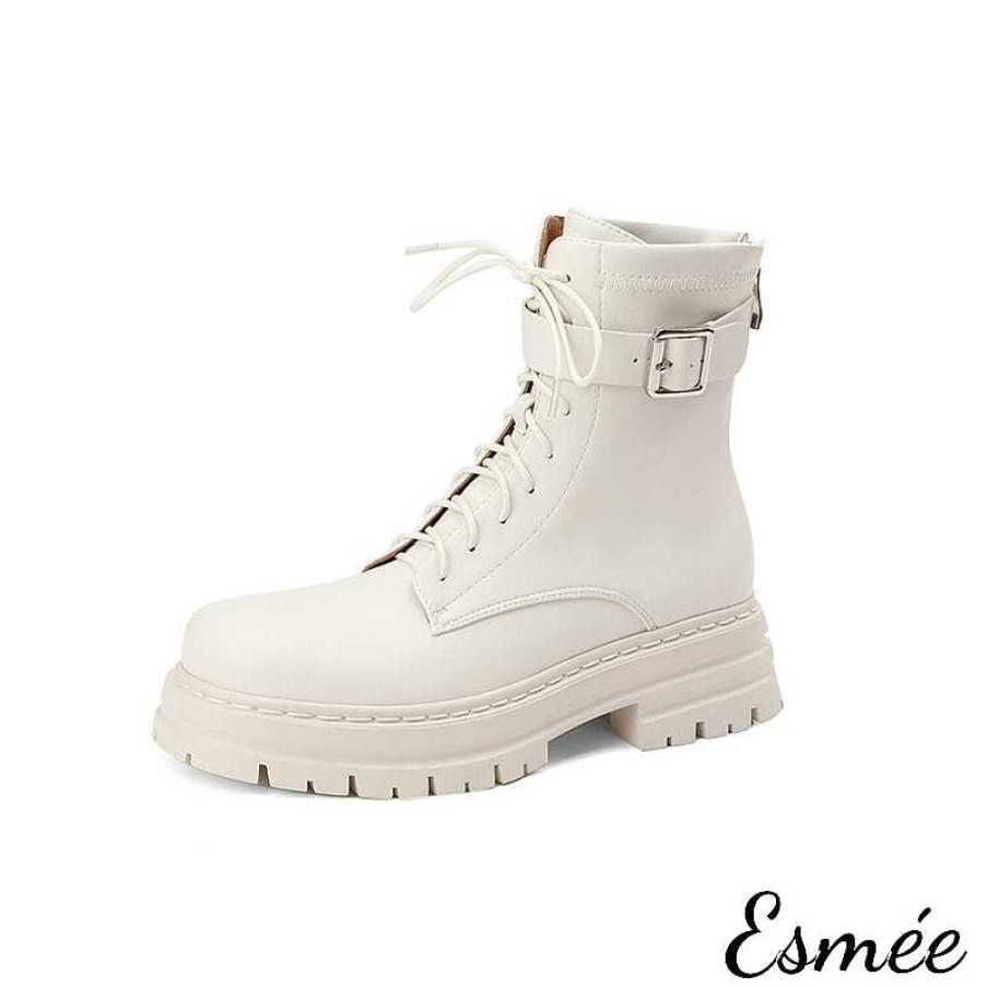 Shoes Esmée | Leather Marten Boots With Thicken Outsole