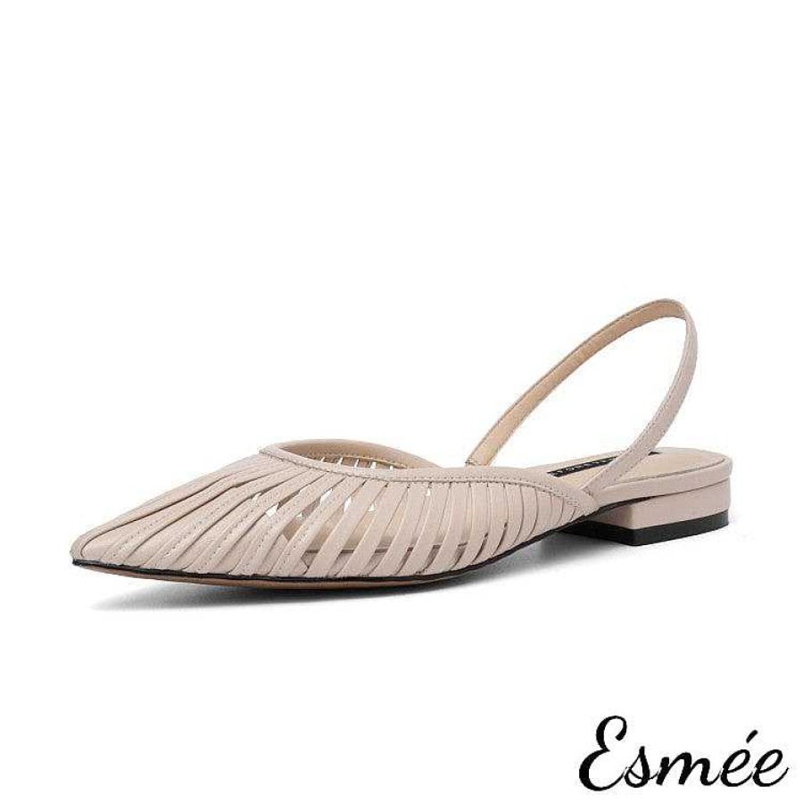 Shoes Esmée | Slingback Flat Mules In Lambskin Leather