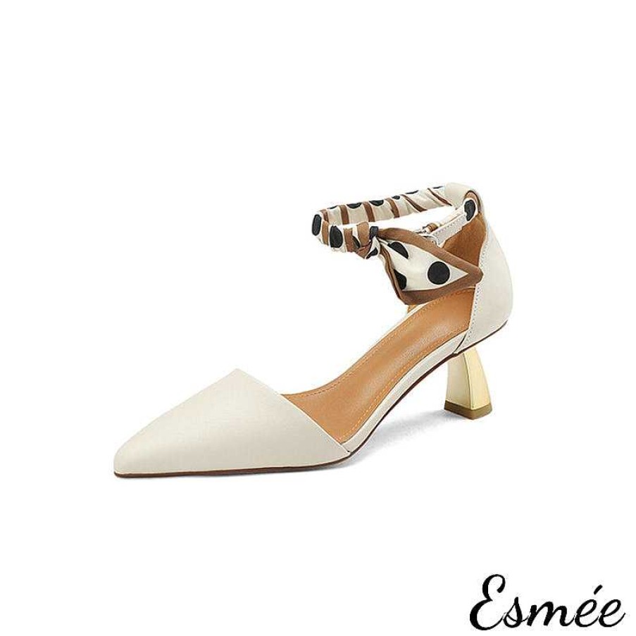 Shoes Esmée | Leather High Heel Sandals With Special Design Ankle Straps