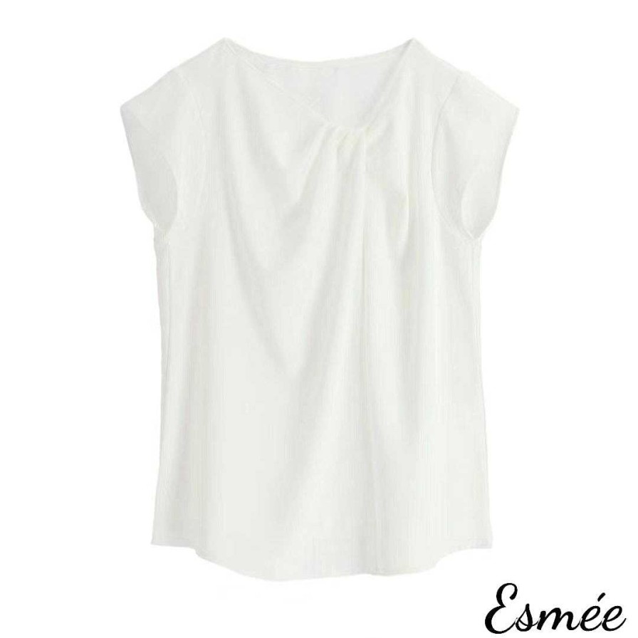 Clothing Esmée | Korean Chiffon Blouse With Kink Design