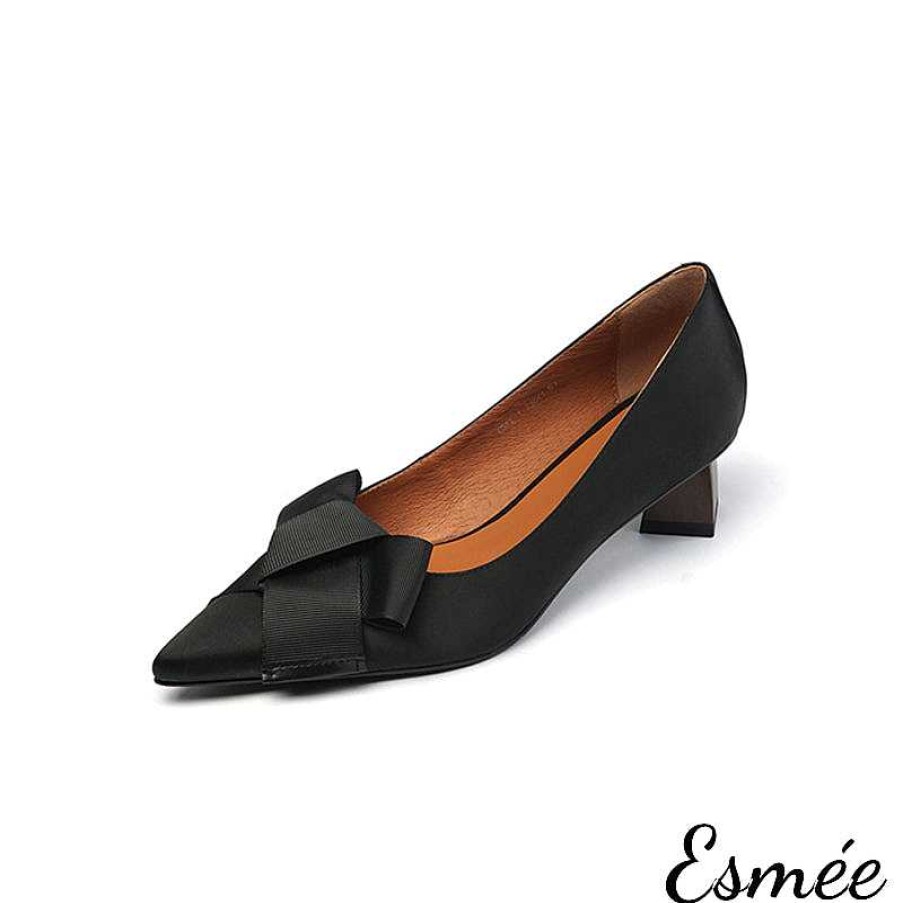 Shoes Esmée | Silk High Heels With Bow Knot