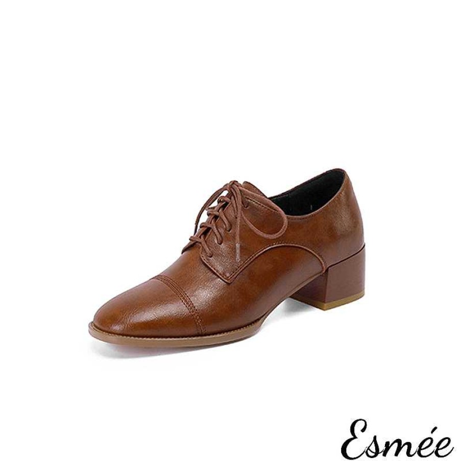 Shoes Esmée | Leather High Heel Oxford Shoes