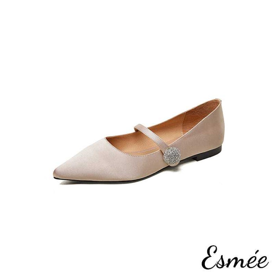 Shoes Esmée | Silk Mary Janes With Diamond Button