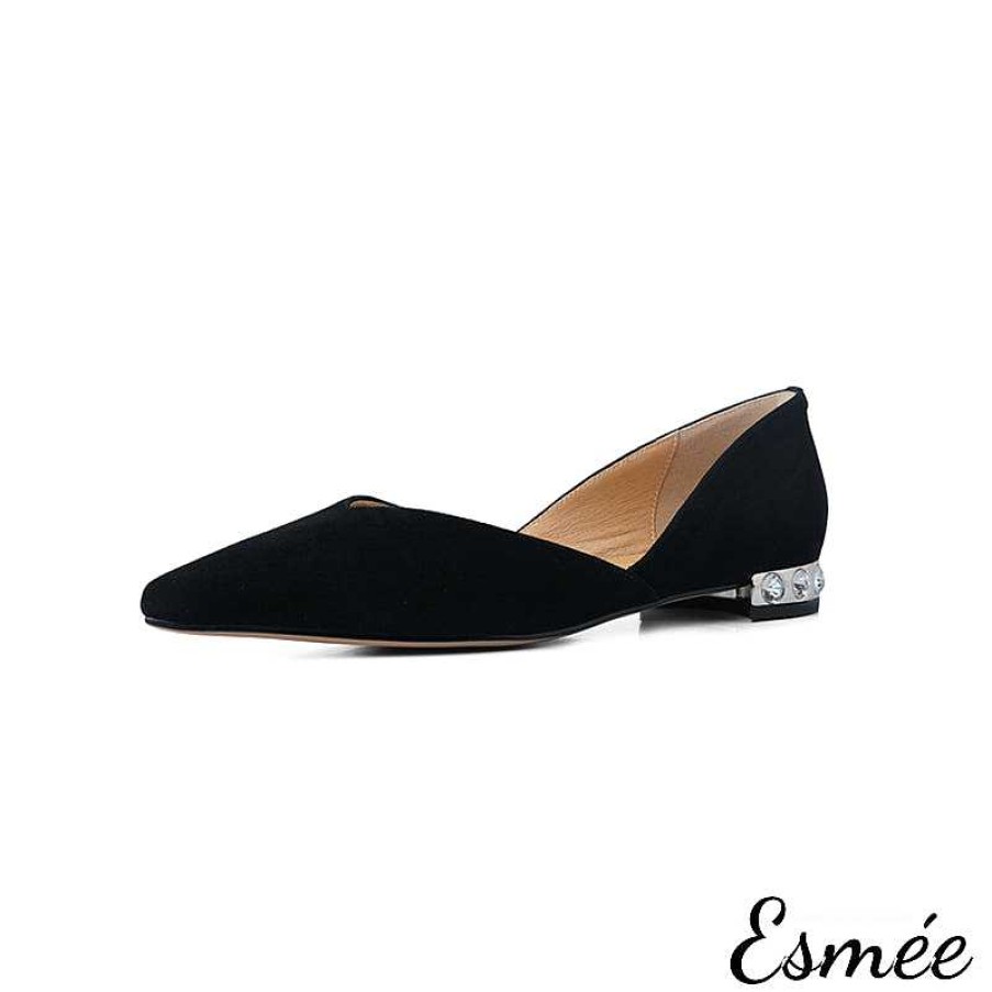 Shoes Esmée | Leather D'Orsay Shoes With Diamond Heels