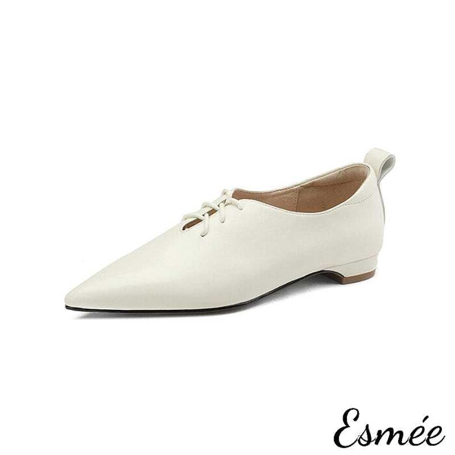 Shoes Esmée | Leather Pointed Toe Oxford Shoes