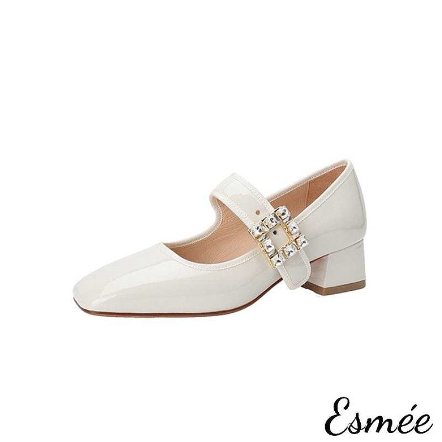 Shoes Esmée | Patent Leather High Heel Maryjane With Diamond Buckle