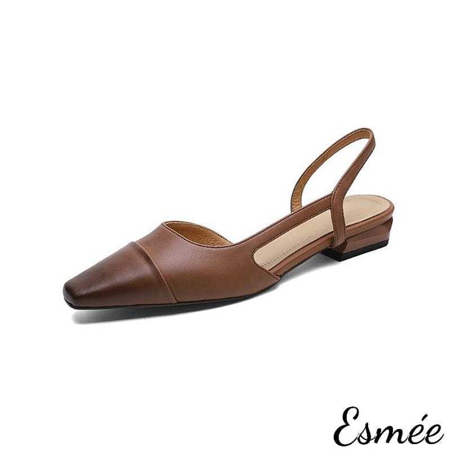 Shoes Esmée | Leather Flat D'Orsay Slingback