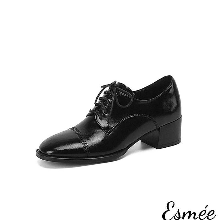 Shoes Esmée | Leather High Heel Oxford Shoes