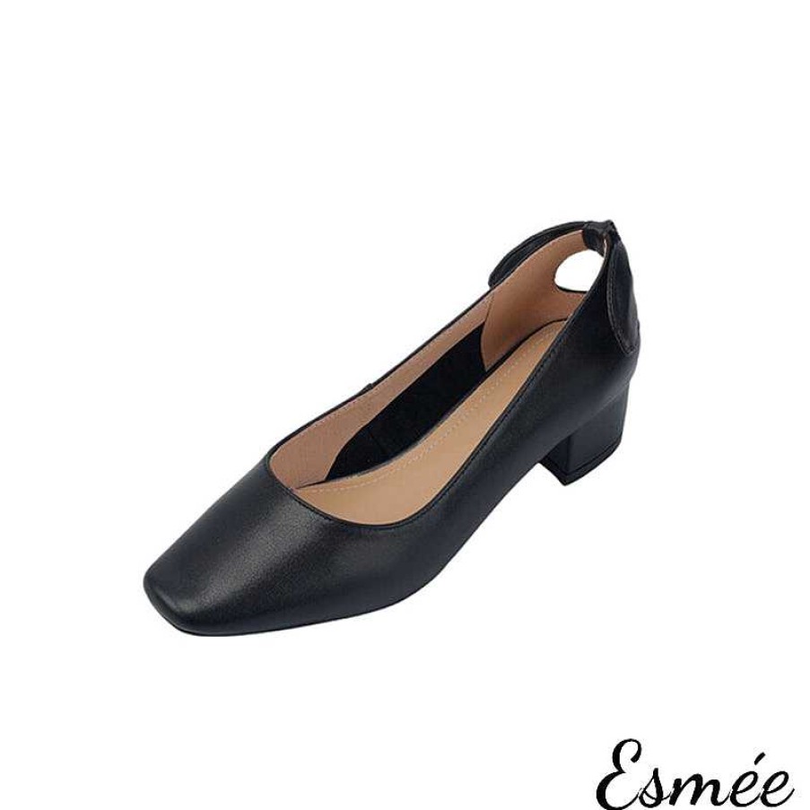 Shoes Esmée | Leather High Heels With Bow Knot Design